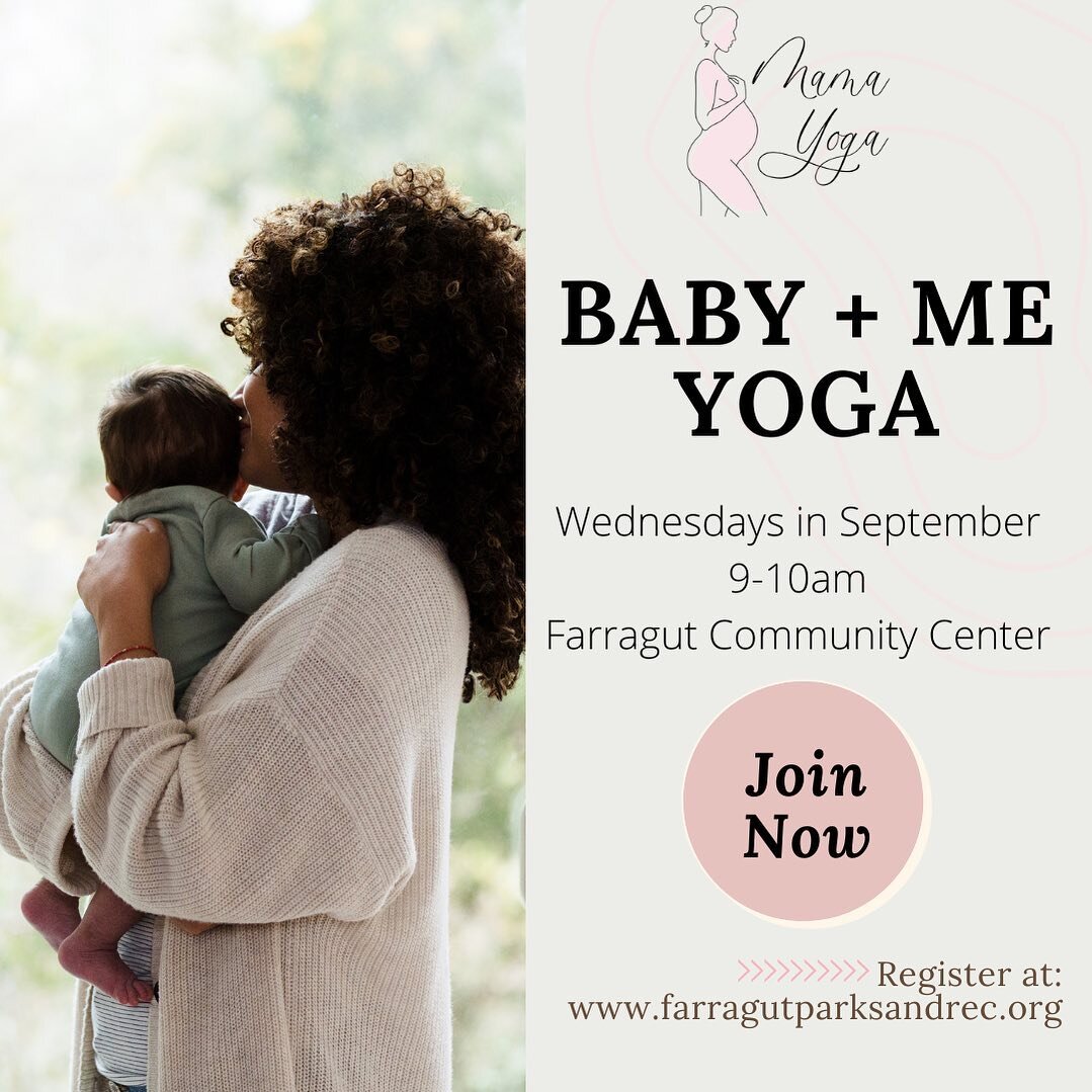 The last session of baby + me yoga for 2023! 

(There are just too many holidays and school breaks to do any more before 2024!) 

Wednesdays in September with @farragutparksandrec at the community center in the large classroom.

This type of class wo
