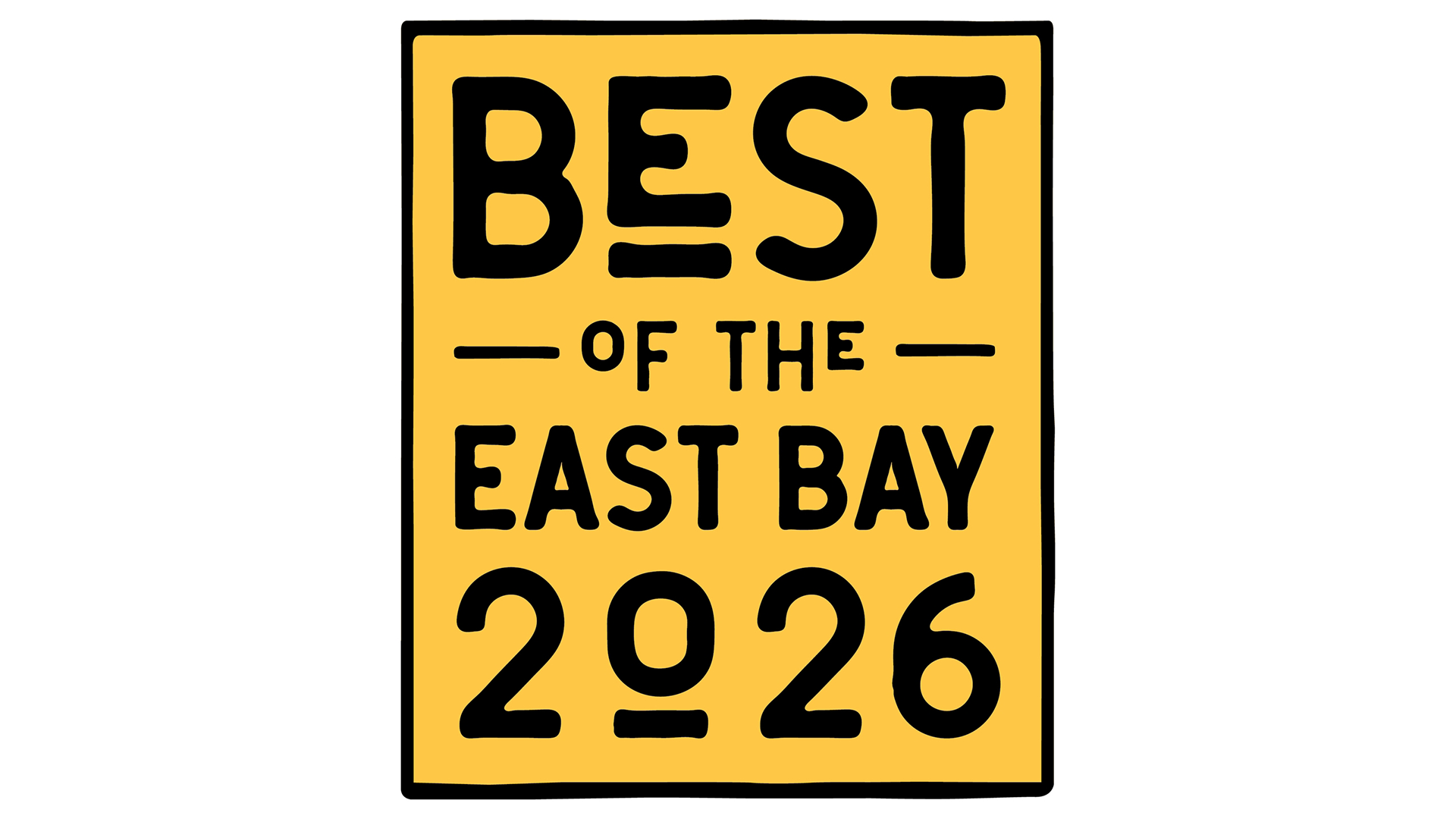Yellow logo for the Best of the East Bay 2026 contest, held by the East Bay Express.