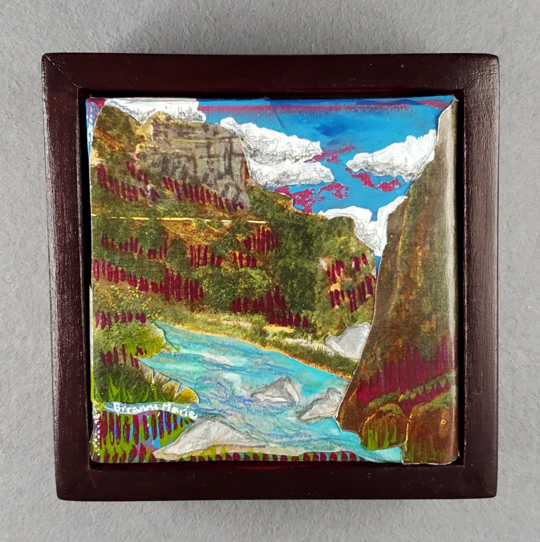 Vintage Postcard Collage- Canyon River 