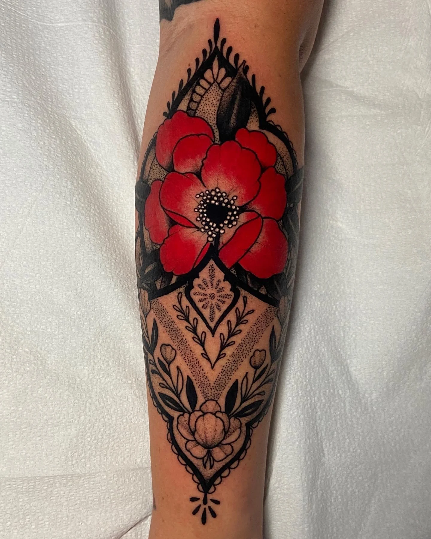 ornamental tattoo poppy tattoo