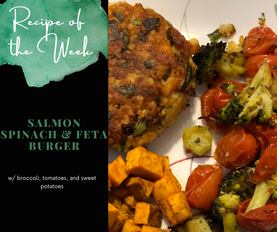 Salmon Spinach &amp; Feta Burger