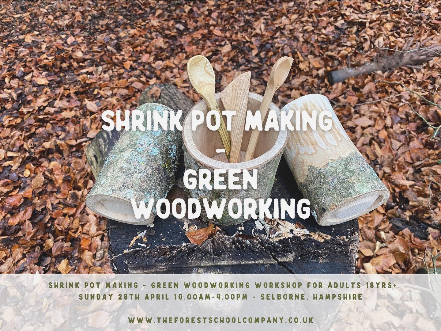 Our next adults workshop is on Sunday 28th April. Join me in the woodland, for a day of shrink pot making. Final spaces remaining!
-
Our next spoon carving dates, for June, are also now on the website and open for booking.
-
#theforestschoolcompany