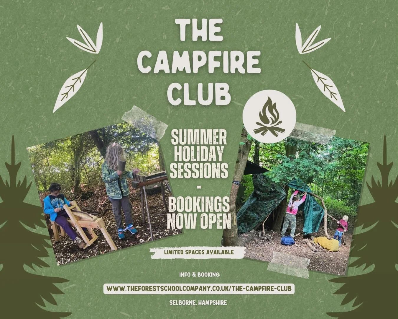 Bookings for our summer sessions of &lsquo;The Campfire Club&rsquo; are well underway&hellip; Be sure to check out and book your summer dates soon, in order to secure the spaces you want!
-
July 29th, 30th. August 5th, 6th, 12th, 13th.
-
Further info