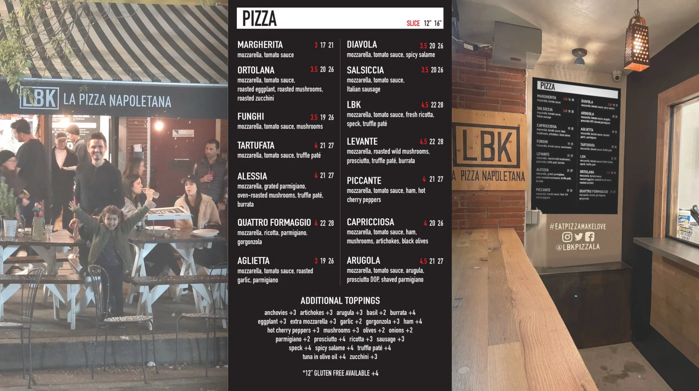 Restaurant Signage: LBK Pizza, Los Angeles