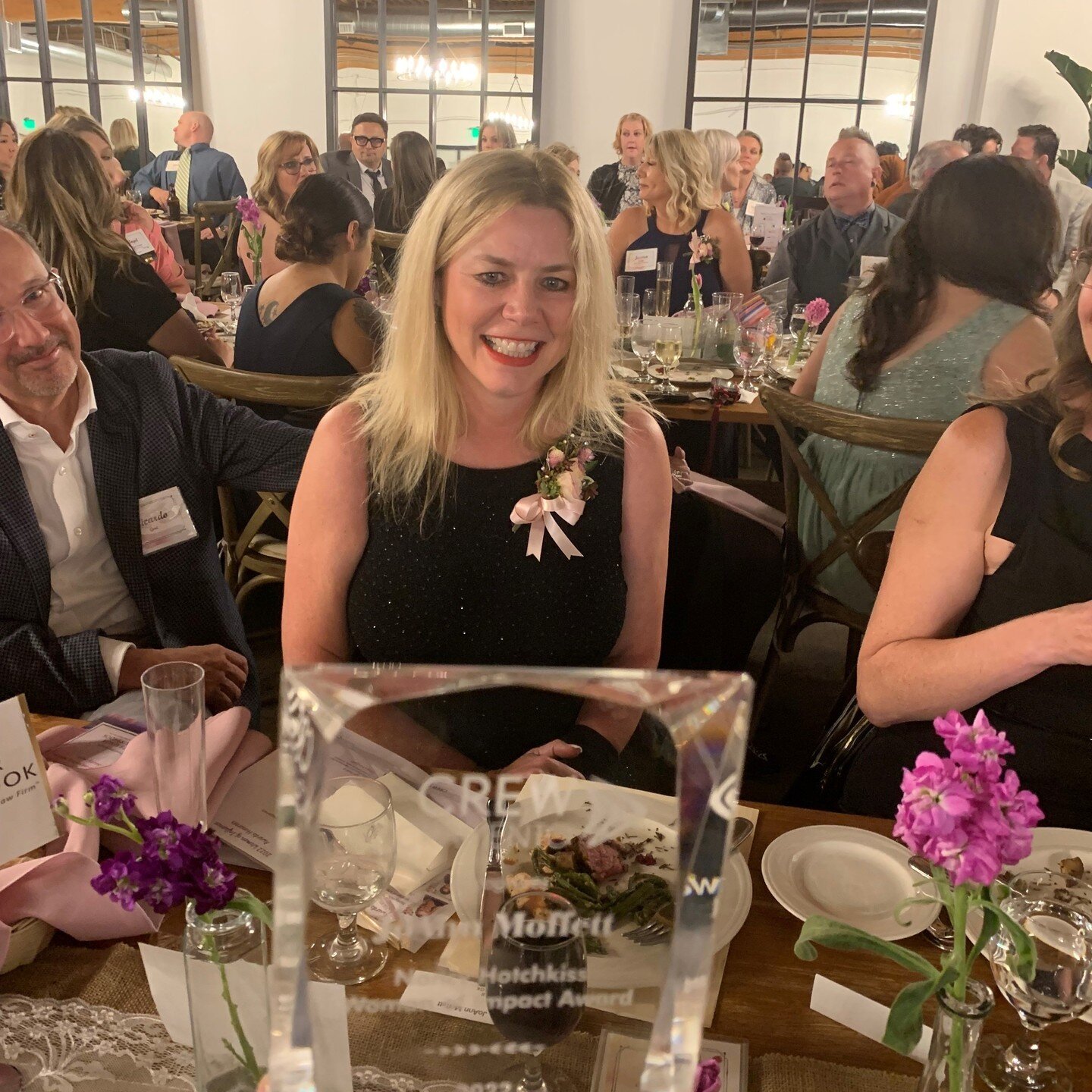 Cunningham Engineering had a great time last Thursday night supporting our very own JoAnn Moffett as she was recognized as the recipient of @crewsacto's Nancy Hotchkiss Woman of Impact Award. The award recognized JoAnn&rsquo;s impact on the local com