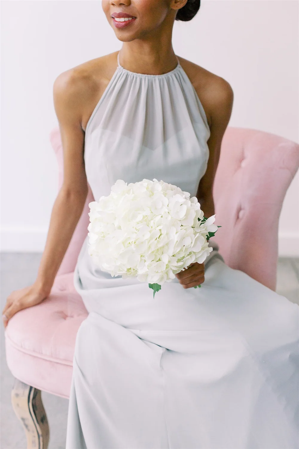 hydrangea bridesmaid dress White bridal showers okk_fit:FITTED Babyboo Misha Maxi Dress Size:58 Short