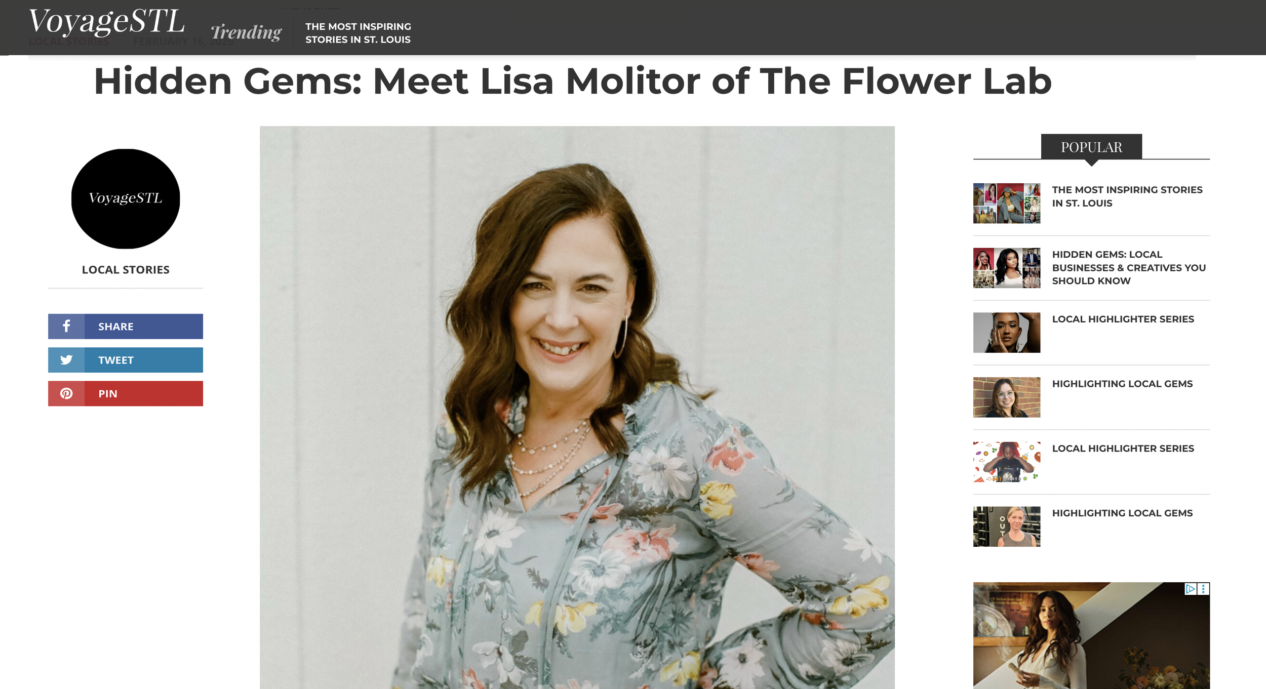 Lisa Molitor Featured in Voyage STL: Making Wedding Flowers More Accessible for St. Louis Couples