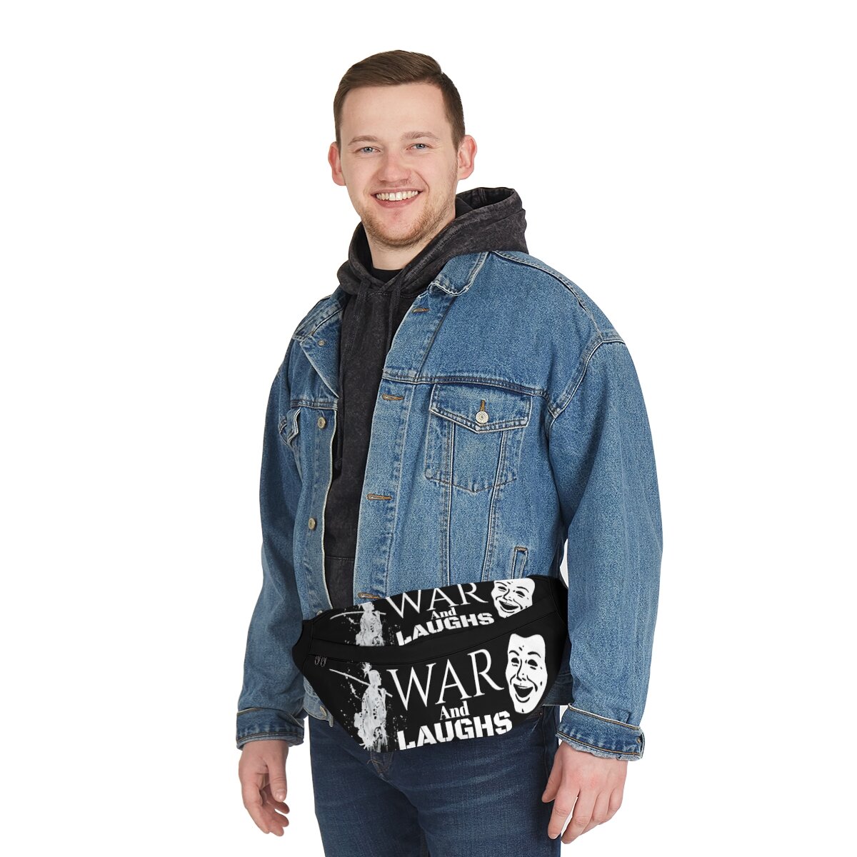 WAR And Laughs. - Shoulder Sling,/XL Fanny Pack.  (100% - Thick Canvas Polyester.)