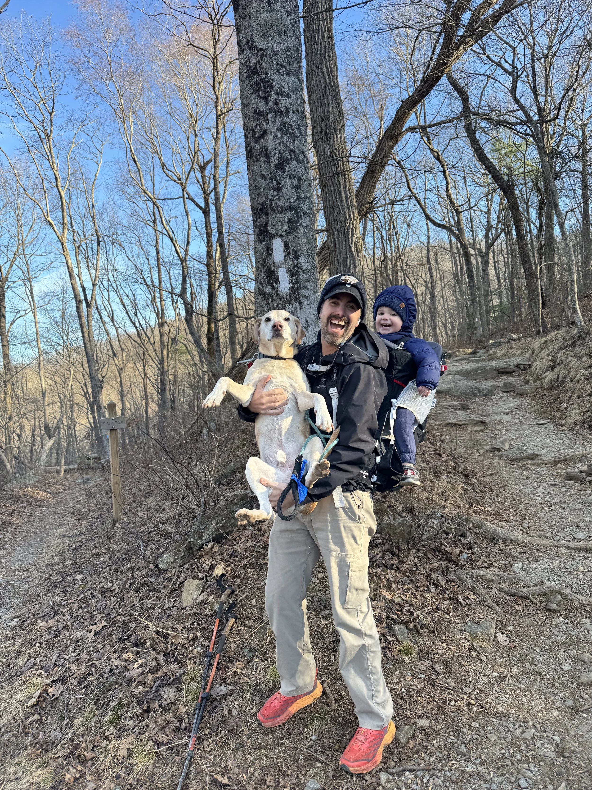 Chop Chop getting out on the trail with Walker.