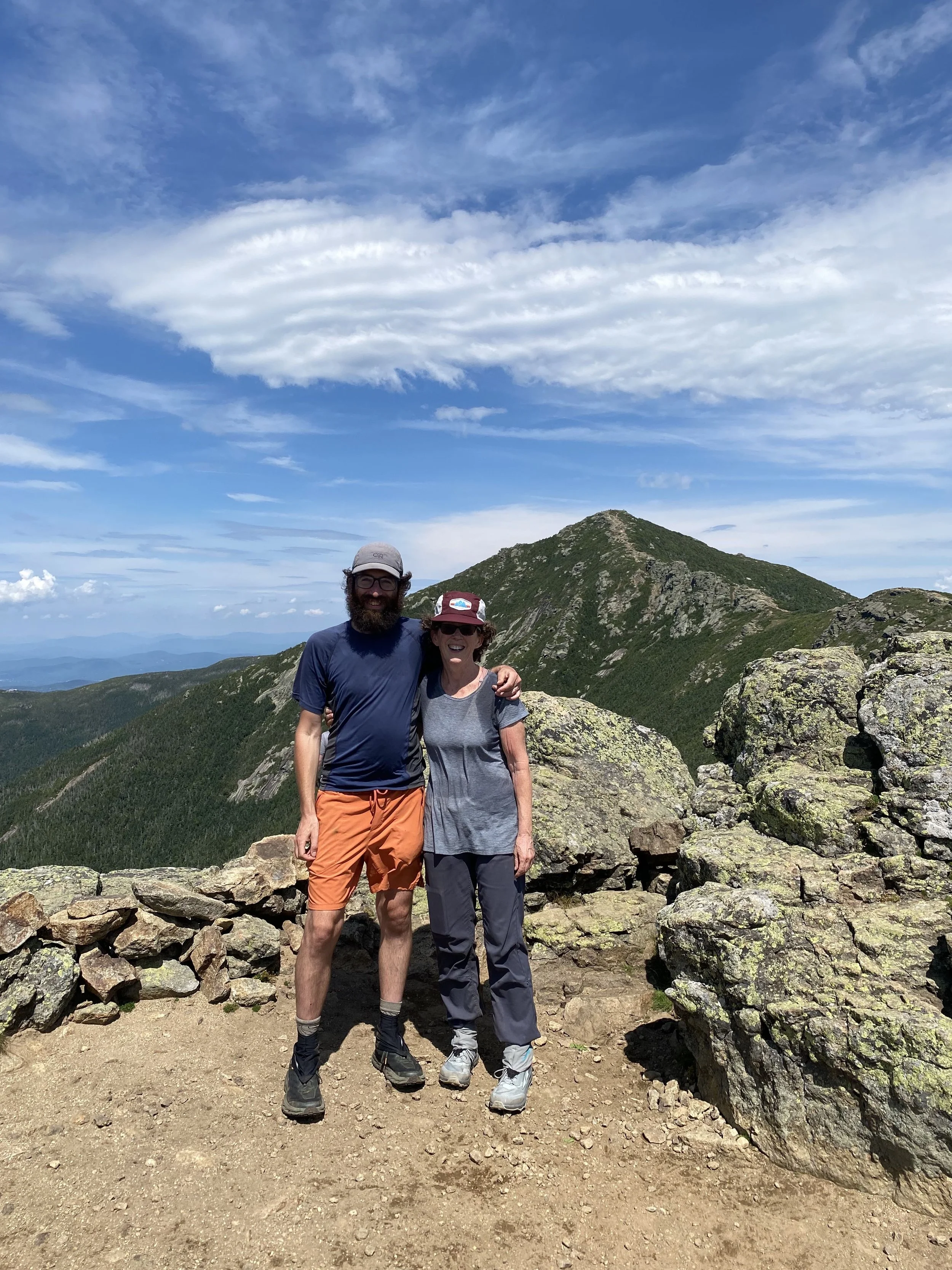 Birdman and Chili Pepper Woman on the Franconia Ridge.