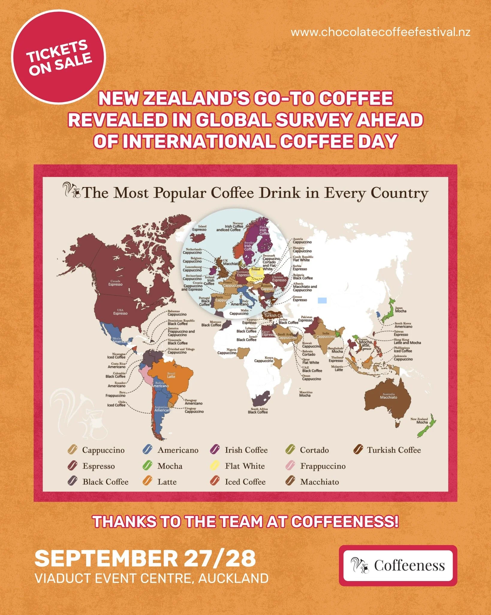 With International Coffee Day approaching on October 1st, the research team at @coffeeness_ has conducted a comprehensive study to identify the most popular coffee drinks around the globe. They analysed 21 different coffee varieties by examining sear