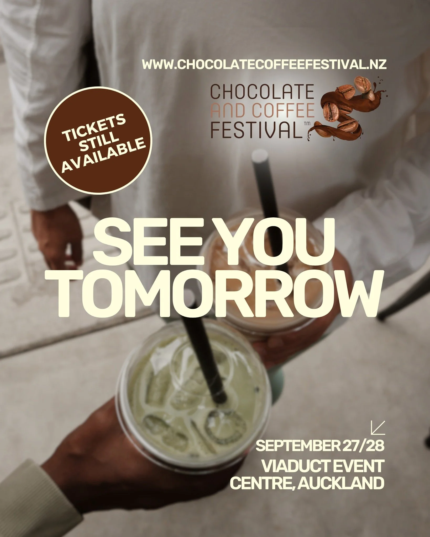 β¨ The countdown is ON! β¨
The NZ Chocolate & Coffee Festival is happening THIS weekend π«βοΈ and you don’t want to miss it.
ποΈ GA tickets = still available
π©‍π³ Masterclasses = still a few spots left
π Festival tote bags = the perfec