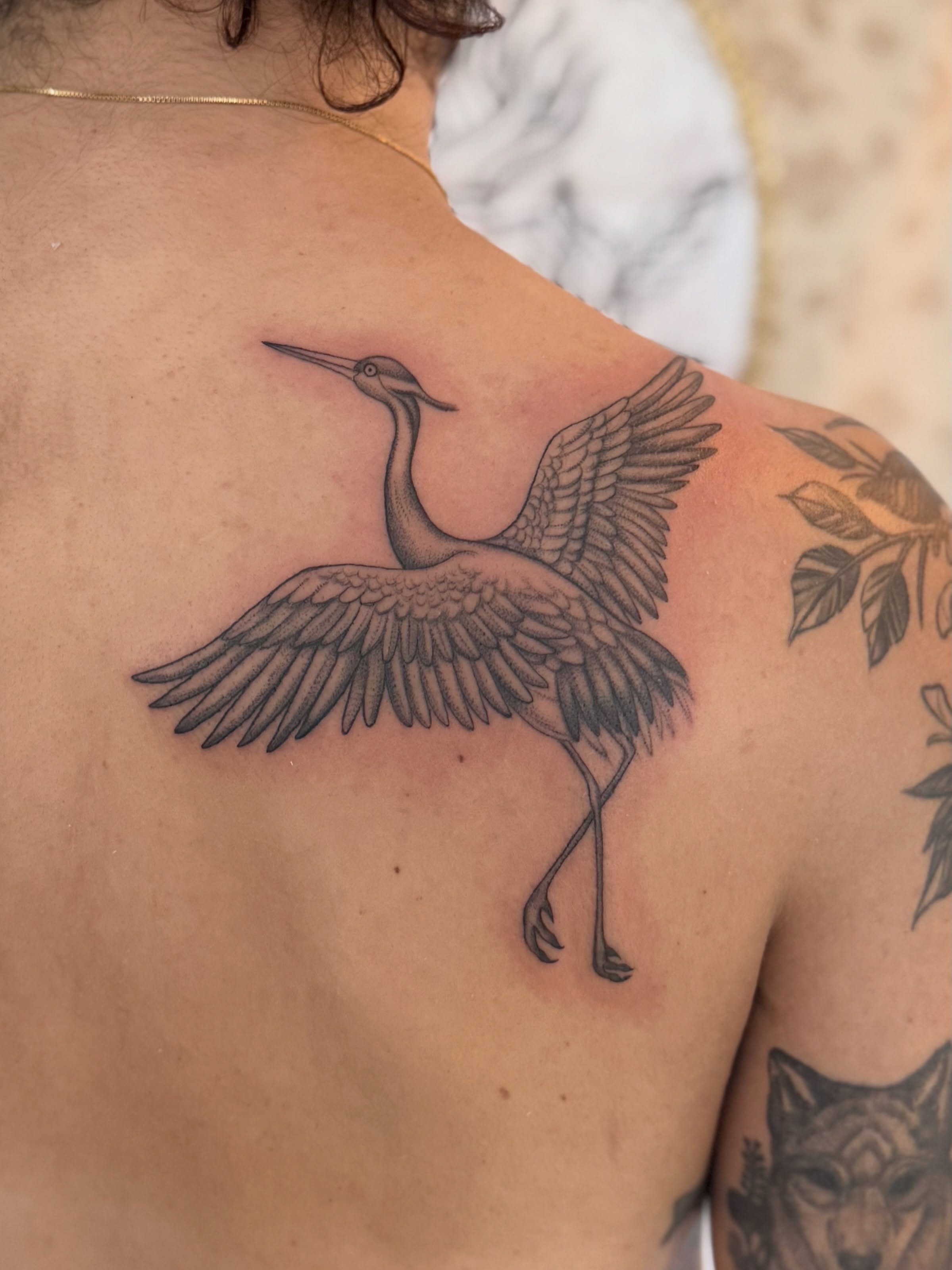 I love this razzle dazzle heron I did on my cutie pie friend @irenevas He&rsquo;s one of my favorites so I hope I don&rsquo;t get cursed for only posting one photo of him.