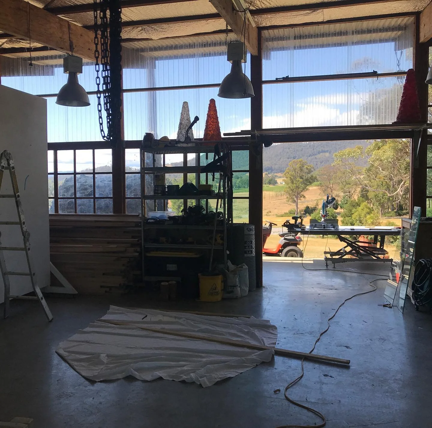 Workshop with a view 🙌🏽 so excited to be making and creating @thepickershut for the next two weeks...