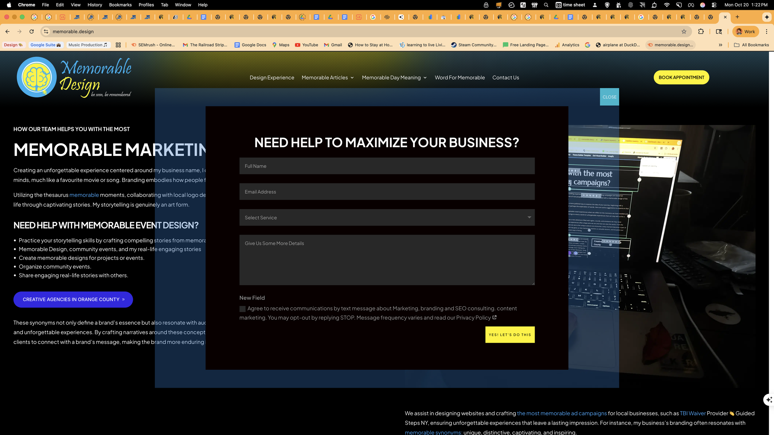 my website branding Memorable Design