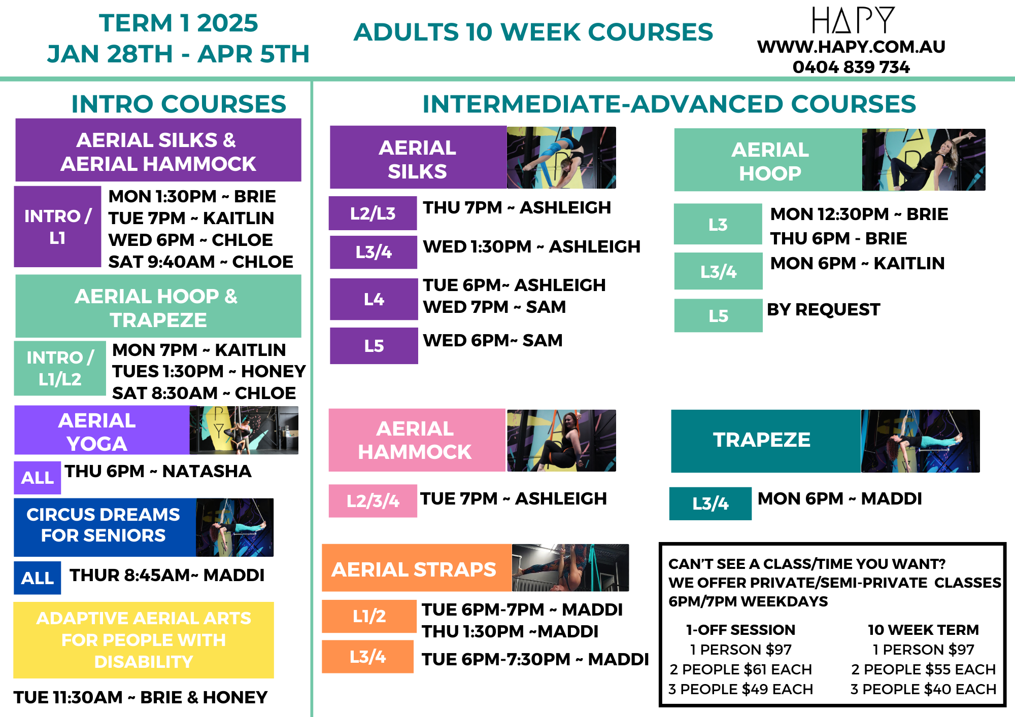 10 Week Course Adults 10week Courses — HAPY Studio