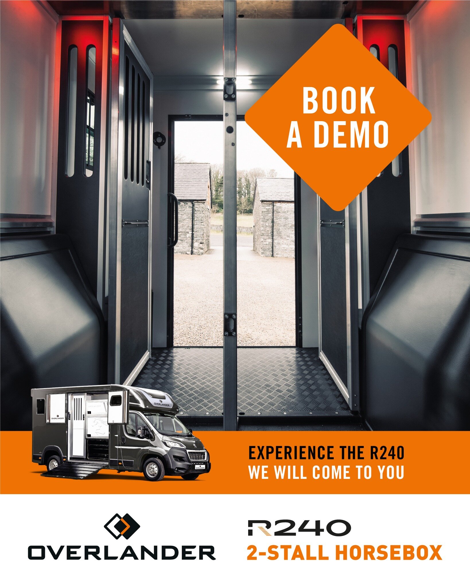 📅🤝 Experience the Ultimate Convenience! 🤝📅
Ready to explore our incredible R240 2-Stall in person? We've got you covered! Book your in-person demo at a time and place that suits you, and our team will come to you with the horsebox. Take a closer 