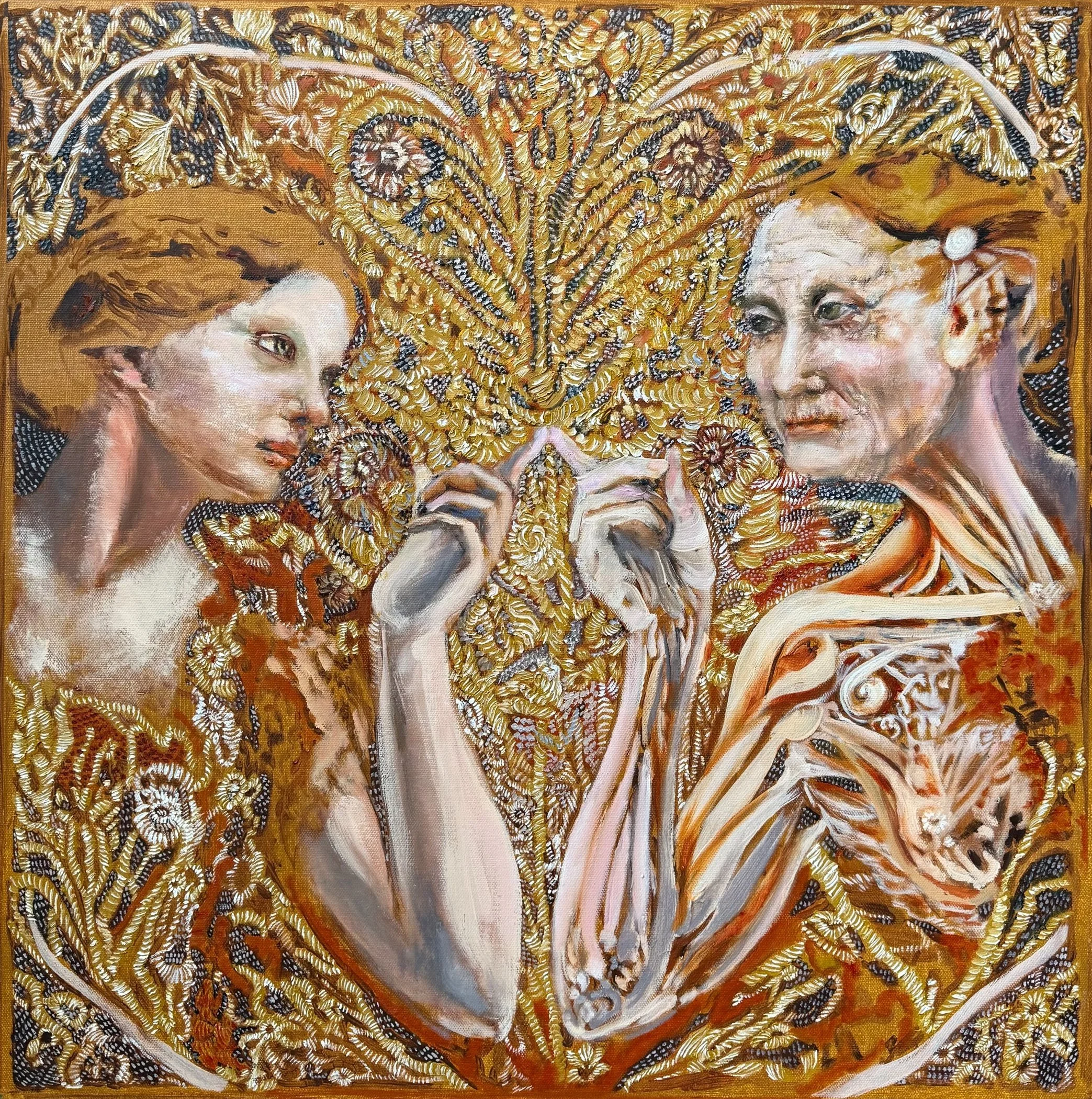 transhumanism oil painting human transformation artificial intelligence monica hilario