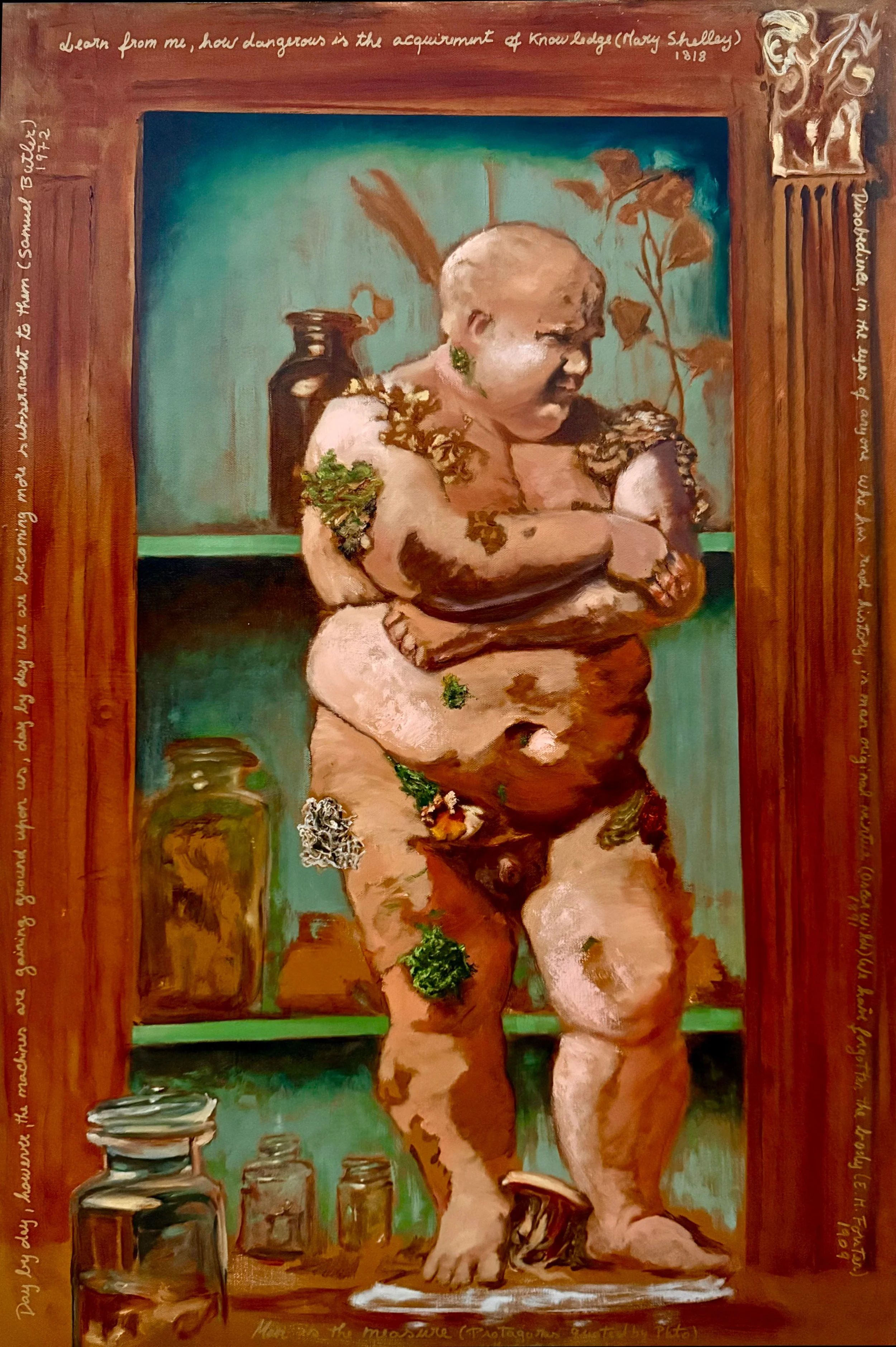 transhumanism oil painting human transformation artificial intelligence monica hilario
