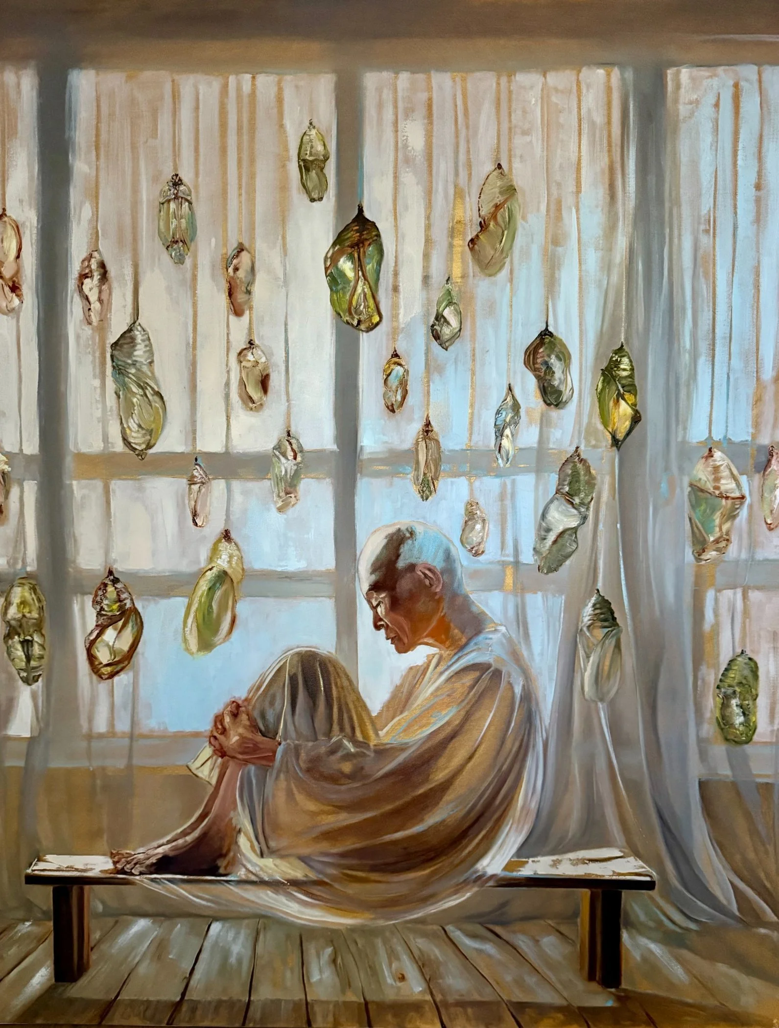 transhumanism oil painting human transformation artificial intelligence monica hilario