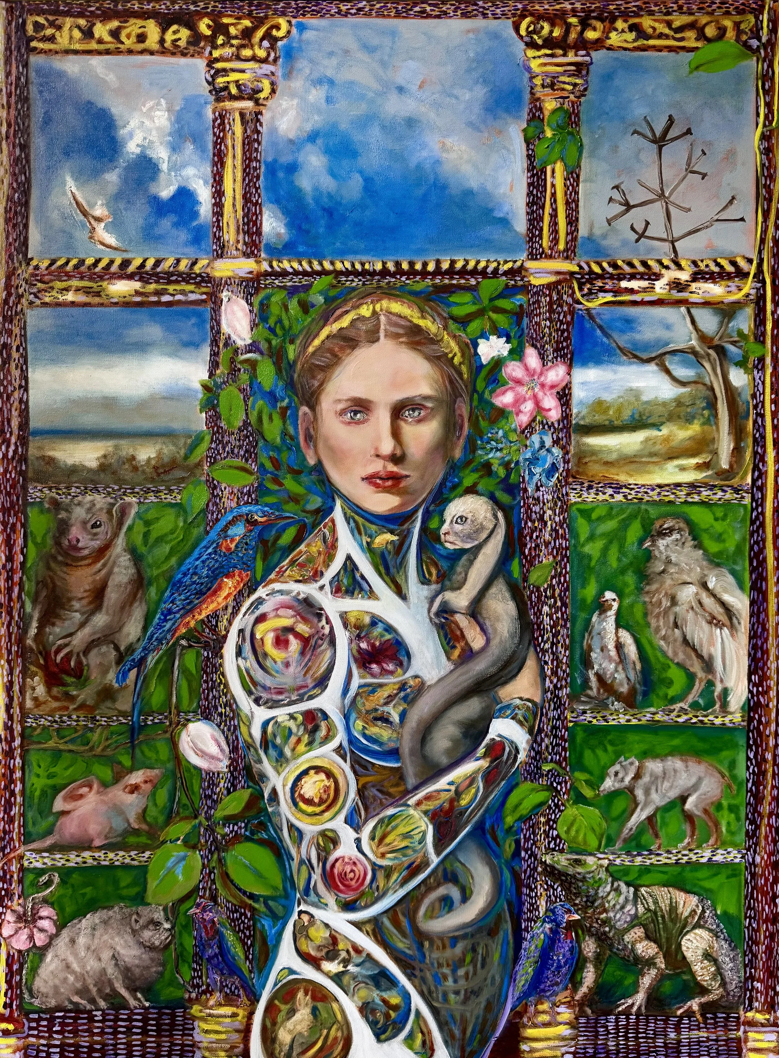 transhumanism oil painting human transformation artificial intelligence monica hilario