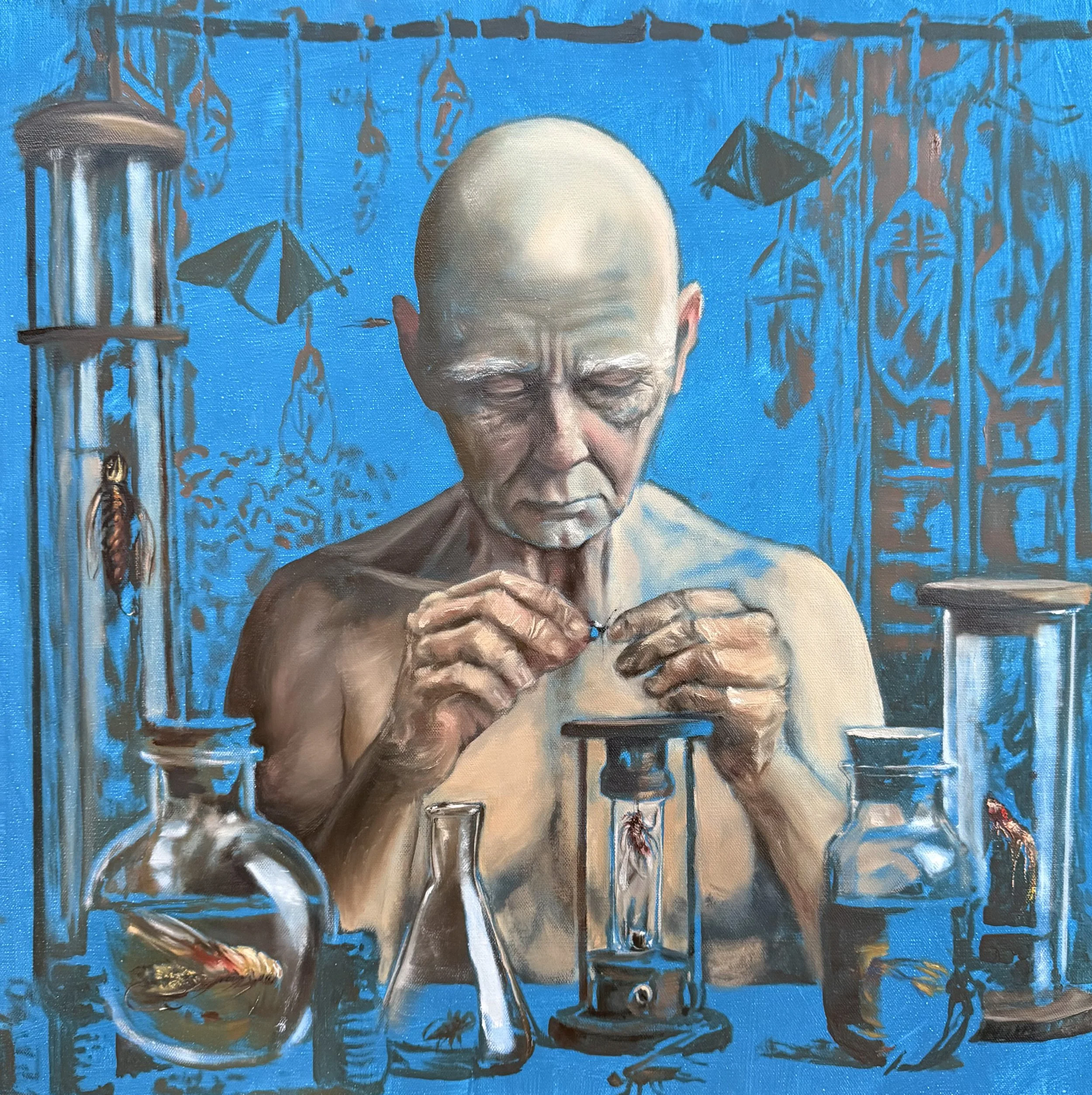 transhumanism oil painting human transformation artificial intelligence monica hilario