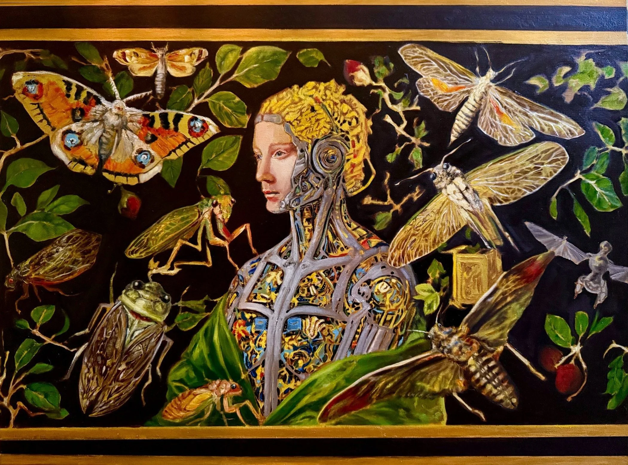 transhumanism oil painting human transformation artificial intelligence monica hilario