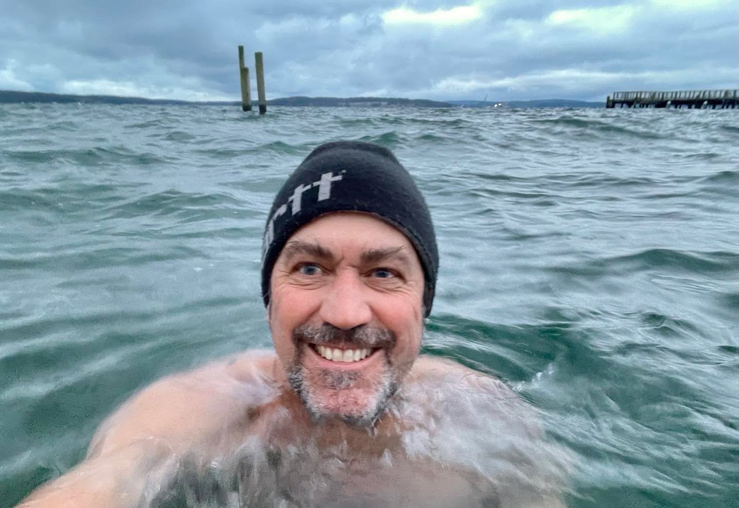 New Year&rsquo;s Day cold plunge. Check! Hopefully the hardest thing I do today. We know there are many more of you out there. If you&rsquo;re in need of hot tea after the cold sea, we are open today - at least until 2:30. See you soon. #coldplunge #