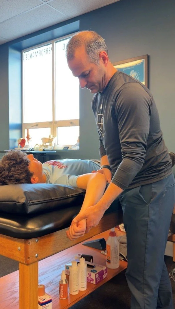Matt Assessing Shoulder Range of Motion in a Pitcher