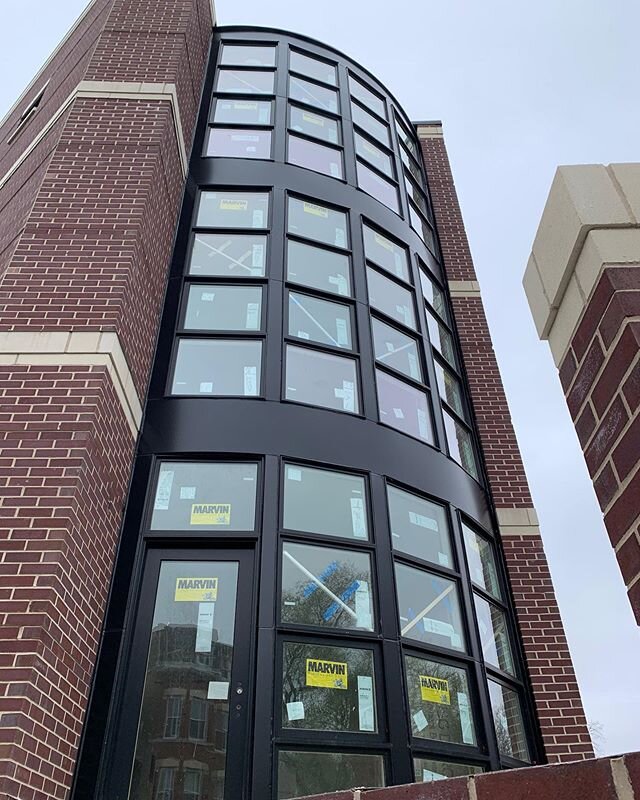 A curtain wall look with the thermal performance and craftsmanship of a Marvin Window on this multifamily project. 
#marvinwindows 
#chicagoconstruction 
#wickerparkchicago