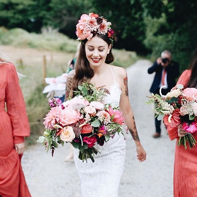 When Amy married Brad 🌺
.
.
Photos by @thecostasisters 
Flowers by @forbesfield .
.
#fforestwedding #welshwedding #naturalwedding #veganwedding #rockmywedding #thewildbride