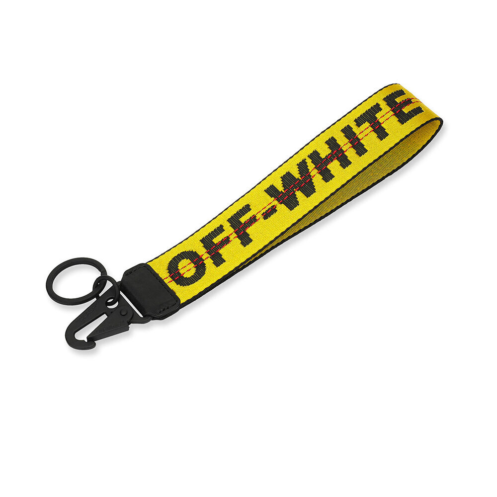 Off White Logo Woven Yellow Keychain — COP THAT