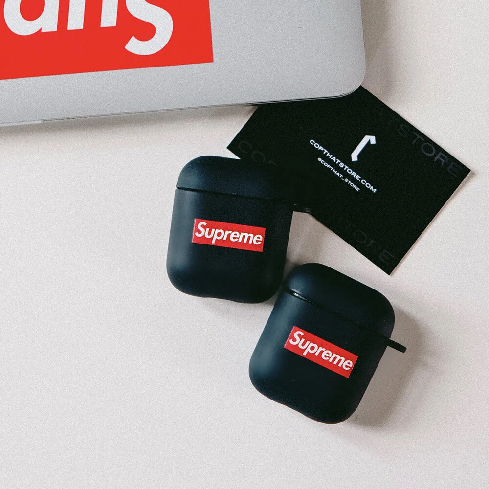 Supreme Black Airpod Case — COP THAT