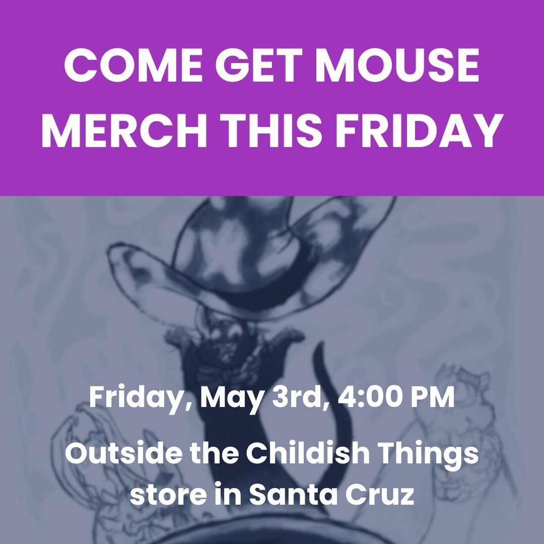 Heads up to fans of Mouse The Witching Cat!

This First Friday in Santa Cruz, the series creator (and our dear friend here at Community Life Services) will be celebrating with a merch sale!

#firstfriday #mousethewitchingcat #firstfridayartwalk #firs