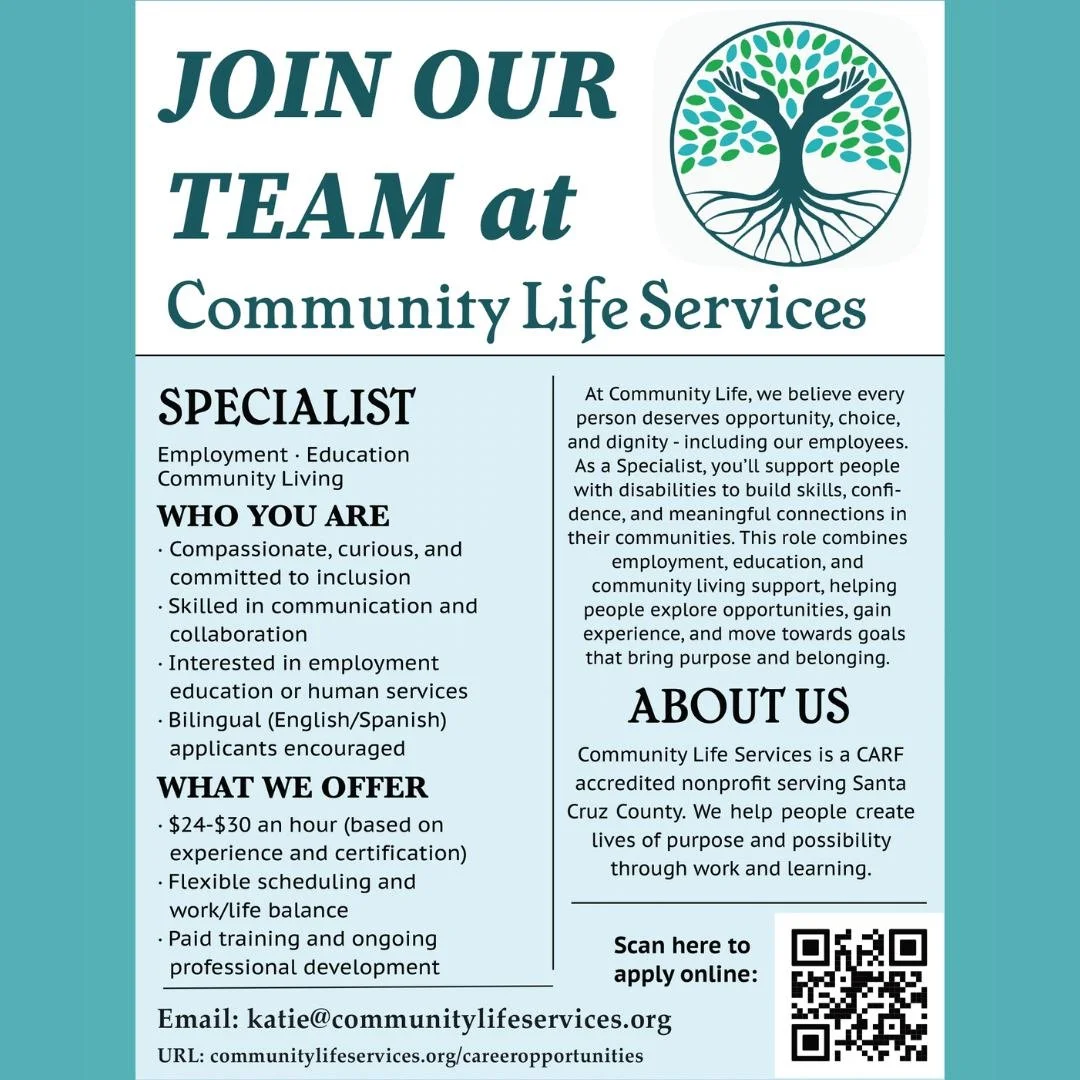 COMMUNITY LIFE SERVICES IS HIRING!
If you're interested in becoming a Specialist with us, scan this image or visit our website to apply. We can't wait to meet you!
#disabilityinclusion #nowhiring #jobopening #specialist