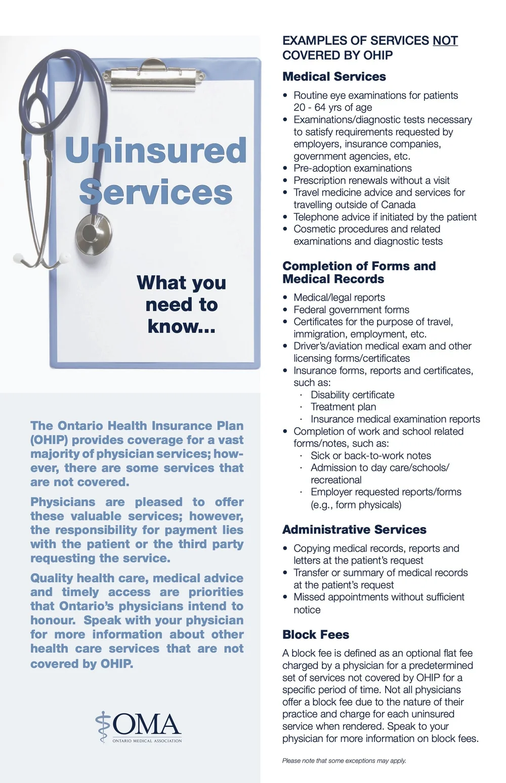 Uninsured Services — Songbird Medical
