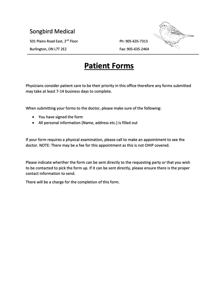 Office Policies — Songbird Medical