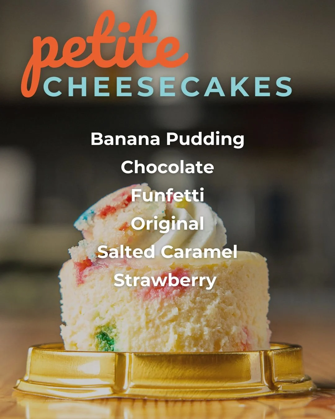 New year, new flavors, same sweet obsession. 🧡🧁

PETITES
🍌 Banana Pudding
🍫 Chocolate
🎊 Funfetti
🧁 Original
🧂 Salted Caramel
🍓 Strawberry

SLICES
🍌 Banana Pudding
🎊 Funfetti
🎂 Gooey Butter Cake
🍰 Original
🍓 Strawberry
🐢 Turtle