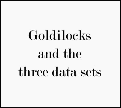 Goldilocks and the three data sets