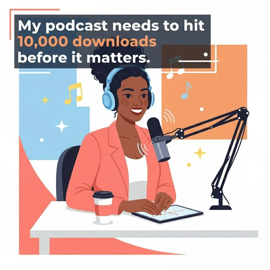 Raise your hand if you’ve ever thought: “My podcast needs 10,000 downloads before it matters.”
Let’s set the record straight ⬇️
Podcast success isn’t about chasing a number — it’s about the impact you make