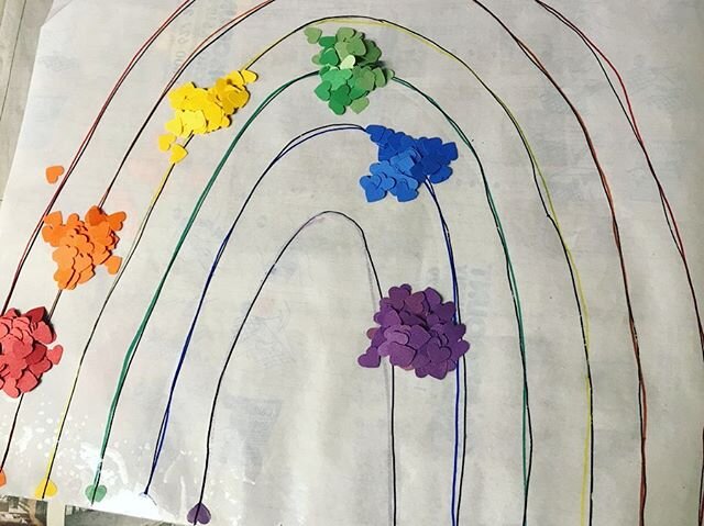 Our three year old students working together this morning to create a rainbow! We think they did a pretty wonderful job 🌈