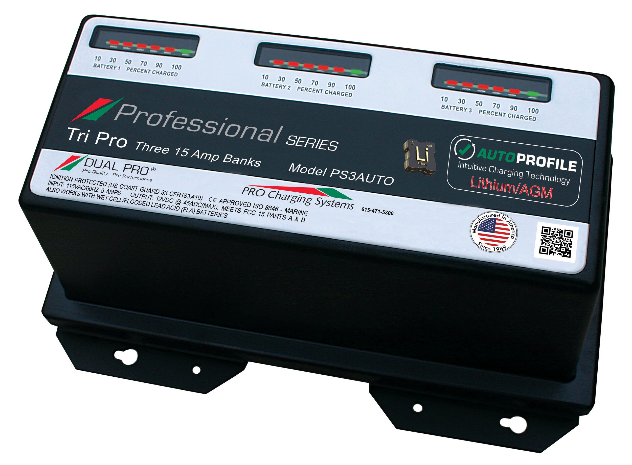 Dual Pro Chargers PS3 Professional Series Battery Charger 45A 