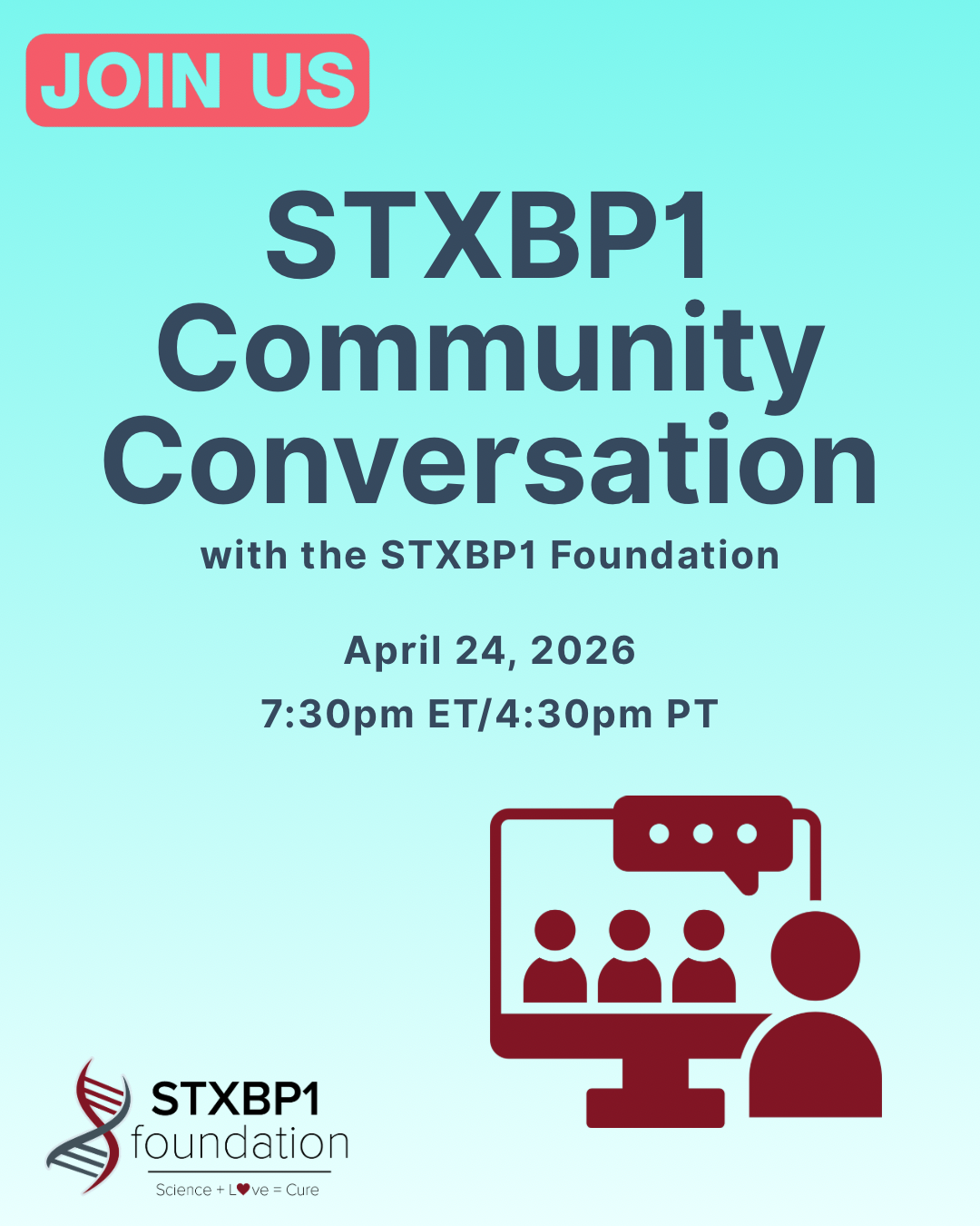 Join us for an STXBP1 Community Conversation