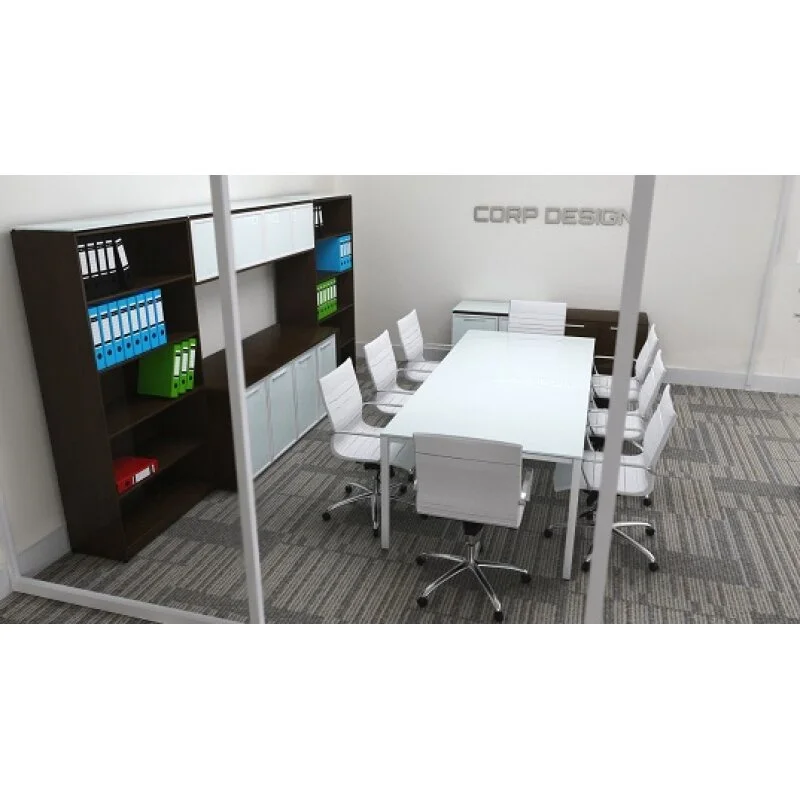 Modern Rectangular Glass Conference Table