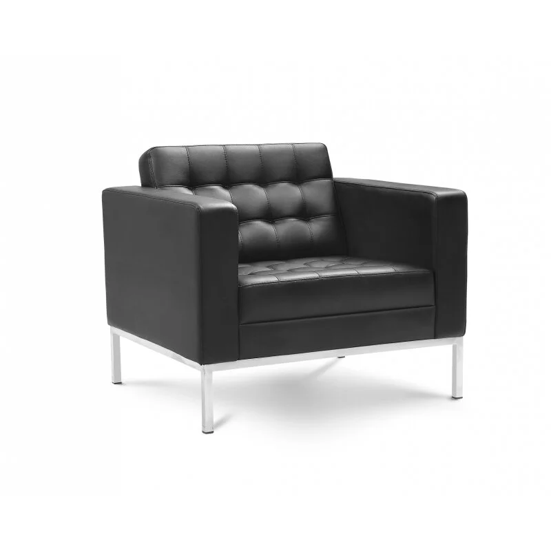 Piazza Black Leather Lounge Chair