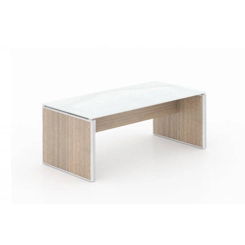 Potenza Executive Deluxe Coffee Table with White Glass Top