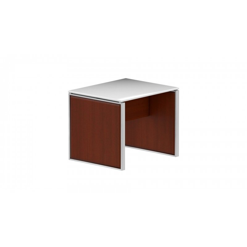Potenza Executive Deluxe End Table with White Glass Top