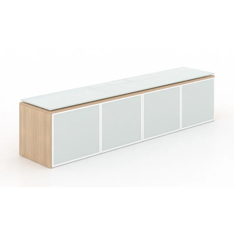 Potenza Deluxe WallMounted Hutch with Floating Glass Top — Stow's