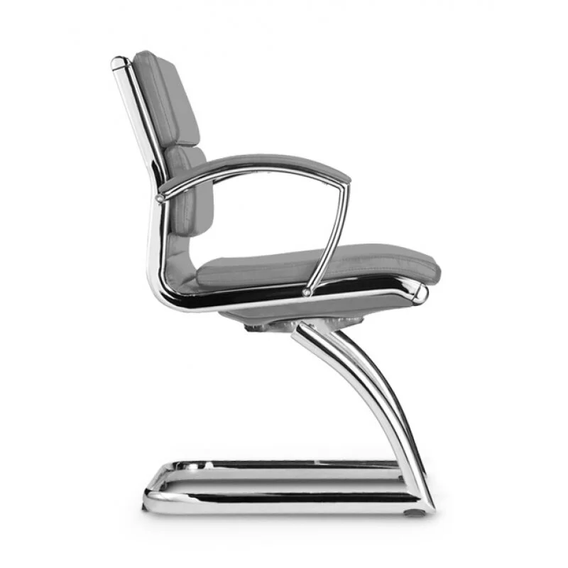 Livello Leather Guest Chair in Grey