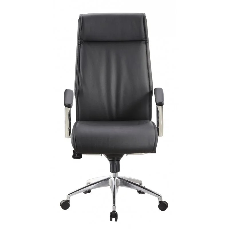 Alto High Back Leather Executive Chair in Black (Chrome Arms)
